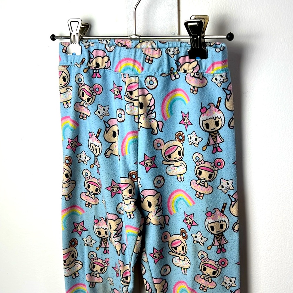 RARE Kids TOKIDOKI Blue and Pink Leggings with Unicorno and Donutella Design